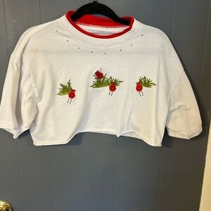 Super cute white and red ladybug crop top